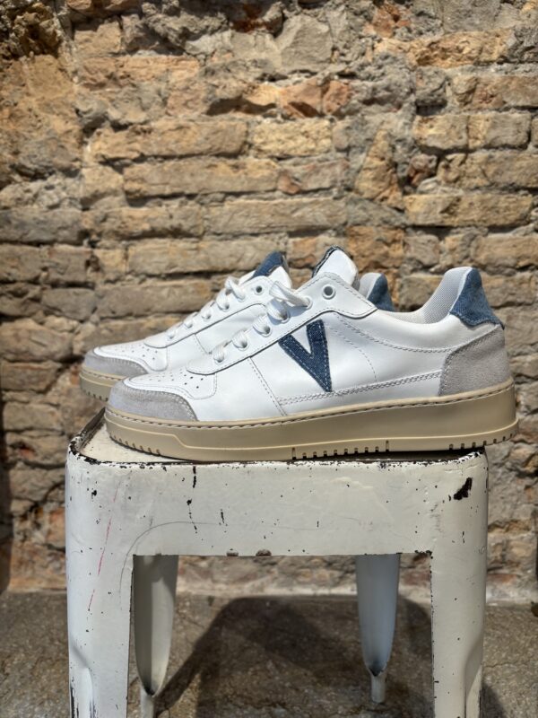 COLLEGE - Sneakers V2 Bianca e inserto Jeans