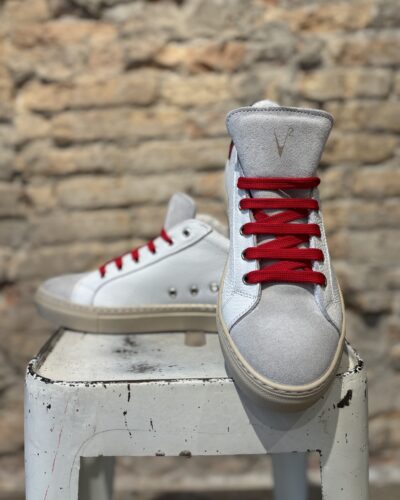 OLYMPIC V – Sneakers V2 artigianali a suola bassa in pelle martellata