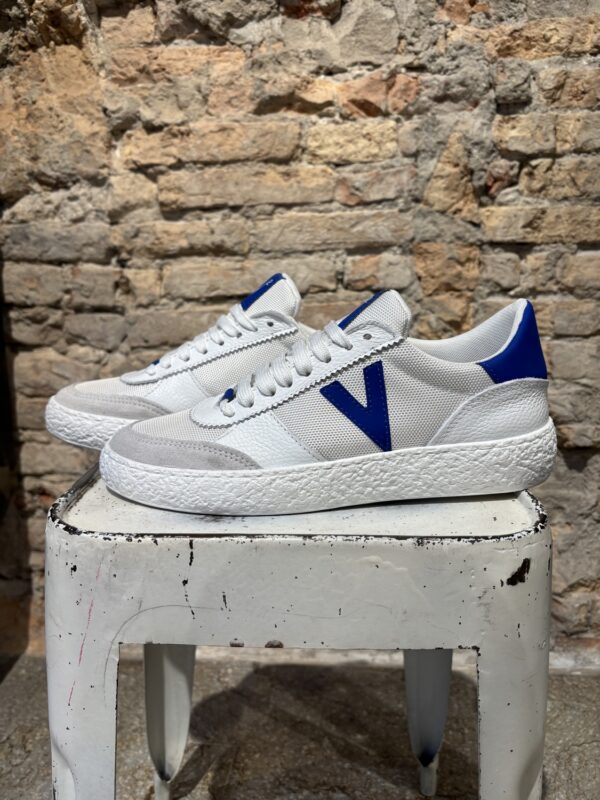 ATENA - Sneakers V2 a suola bassa Bianca e Blu Royal