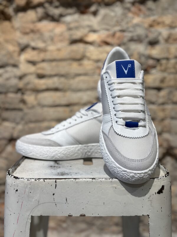 ATENA - Sneakers V2 a suola bassa Bianca e Blu Royal