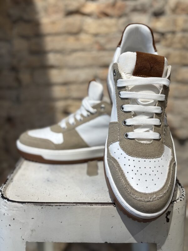 COLLEGE VINTAGE - Sneakers V2 Bianca con inserti in cotone