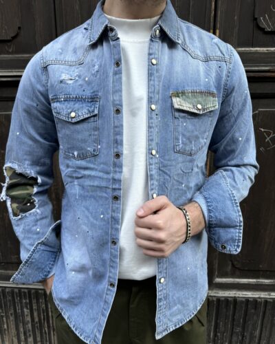 CAMICIA JEANS TASCHINO MILITARE GL