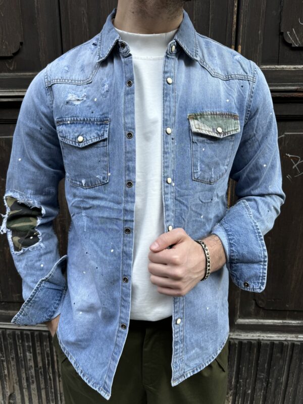 CAMICIA JEANS TASCHINO MILITARE GL