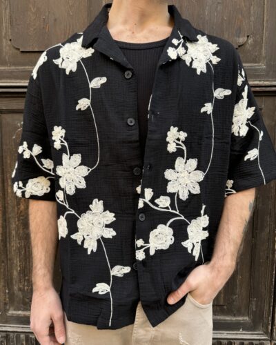 CAMICIA ROSA RICAMO QYB
