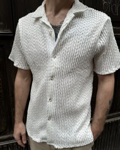 CAMICIA M/M PLISSETTATA PHILO TINTO