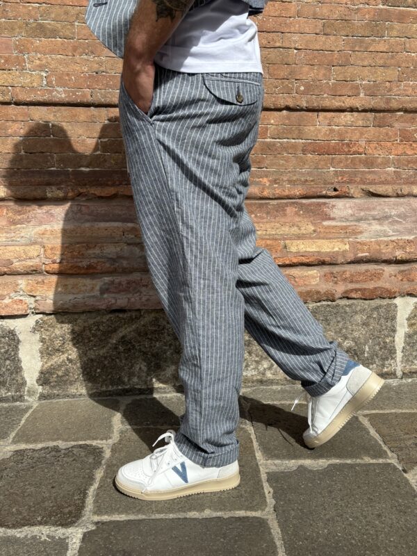 PANTALACCIO GESSATO MISTO LINO