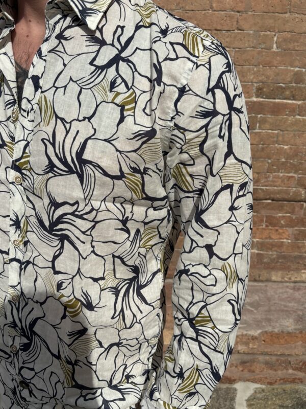 CAMICIA FIORE MISTO LINO