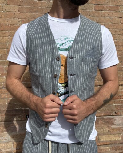 GILET GESSATO NAVY BLUE