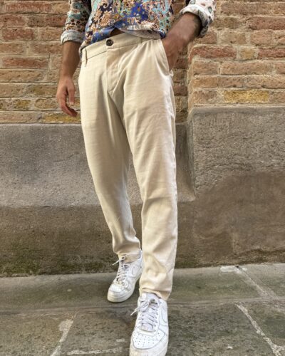 PANTALONE MISTO LINO RISVOLTINO IMPERIAL