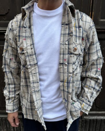 OVERSHIRT QUADRI BEIGE BERNA