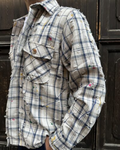OVERSHIRT QUADRI BEIGE BERNA