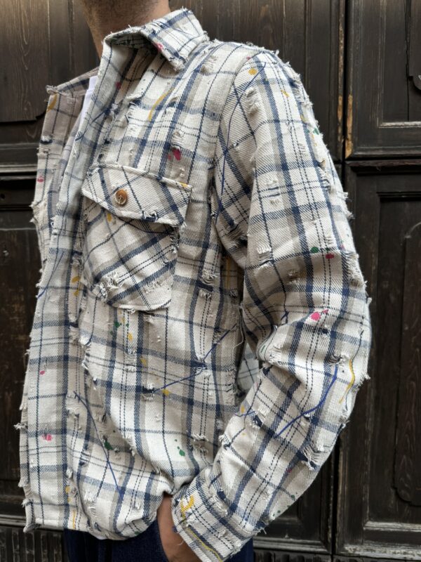 OVERSHIRT QUADRI BEIGE BERNA