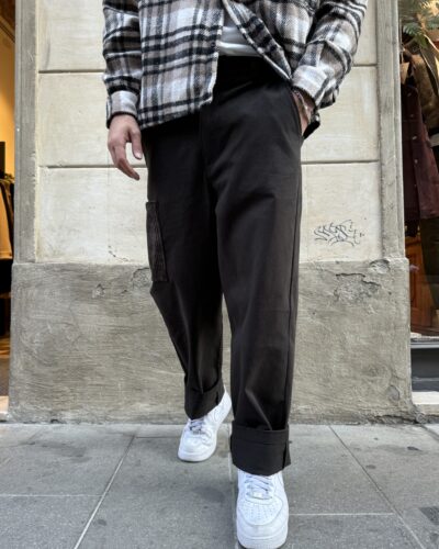 PANTALONE SPALMATO INSERTI VELLUTO BL11