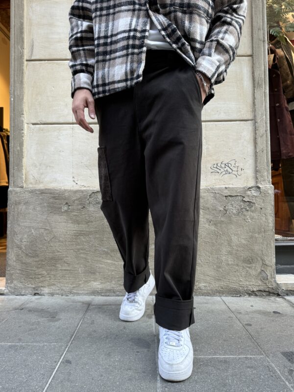 PANTALONE SPALMATO INSERTI VELLUTO BL11