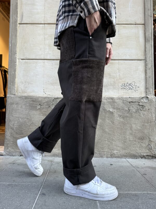 PANTALONE SPALMATO INSERTI VELLUTO BL11