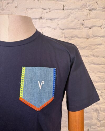 t-Shirt Blu Ricami Fluo V2 V2 t-Shirt Box Uomo