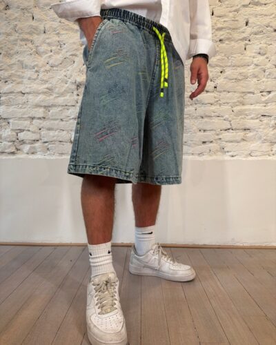 Bermuda Denim Graffi Fluo