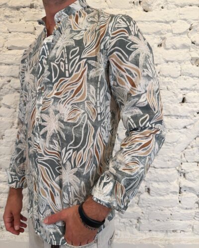 Camicia Collo Coreana Palme 0103881137_2jpg Camicia Collo Coreana Palme