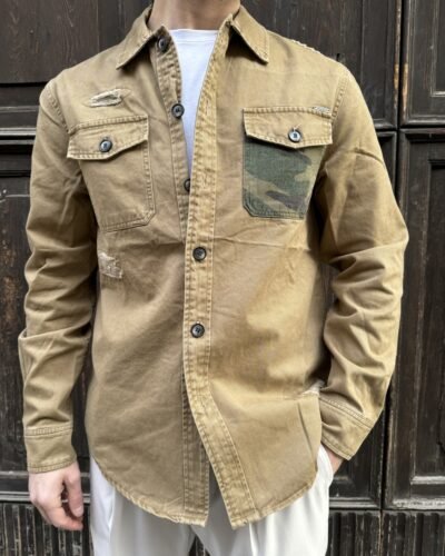 Overshirt Tasca Militare Gl Gianni Lupo Camicia Uomo GL335R