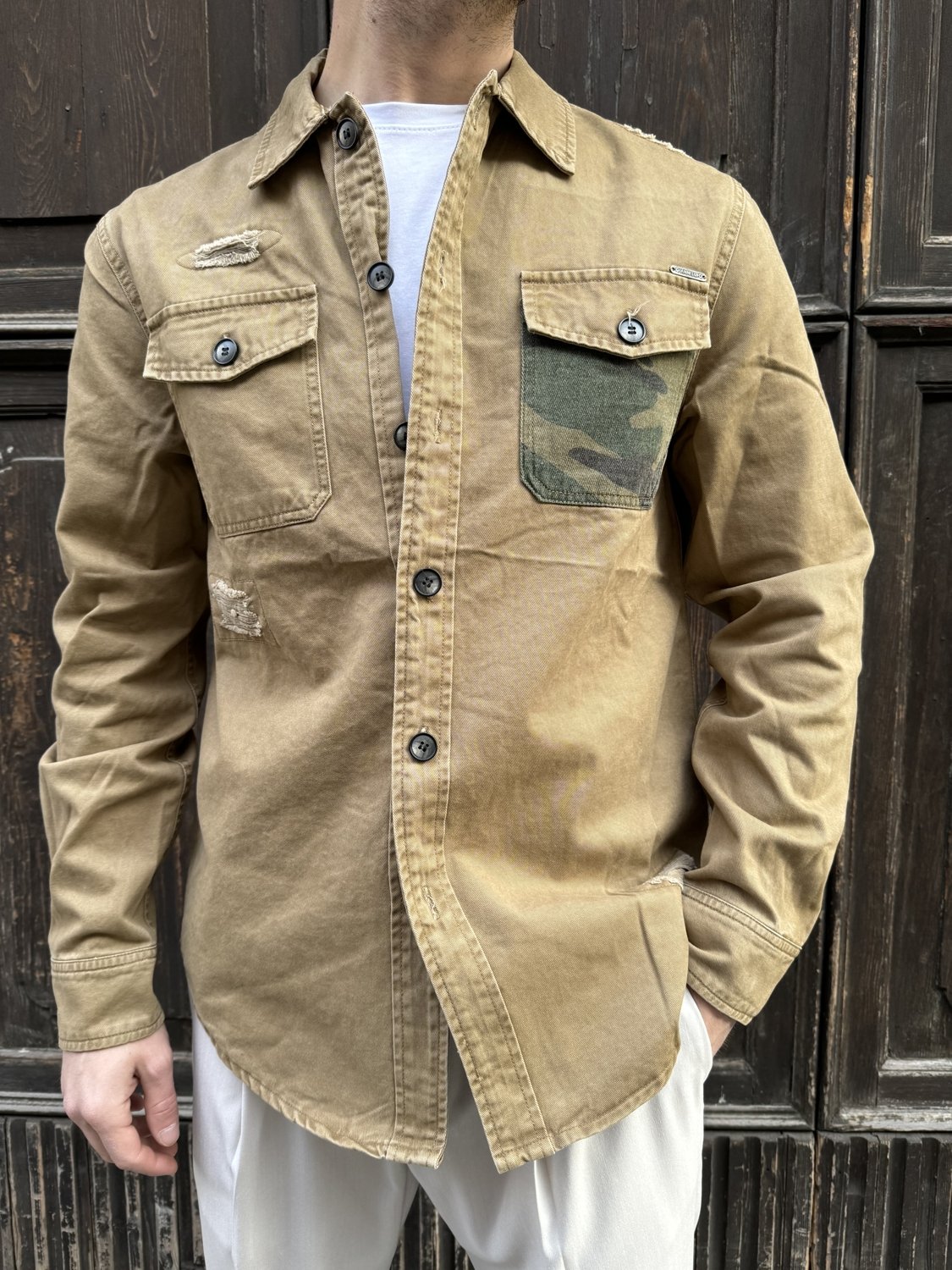 Overshirt Tasca Militare Gl Gianni Lupo Camicia Uomo GL335R