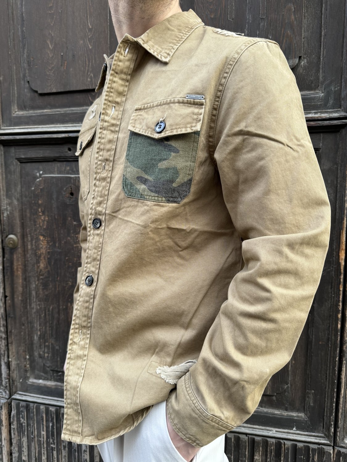 Overshirt Tasca Militare Gl Gianni Lupo Camicia Uomo GL335R