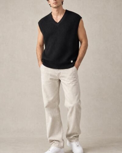 Gilet a maglia nera