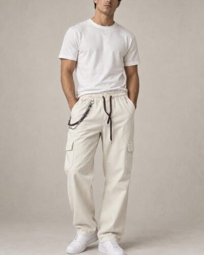 Pantaloni cargo beige
