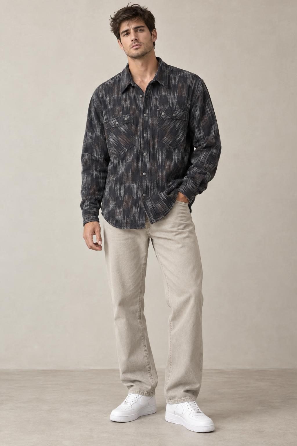 Camicia fantasia scura