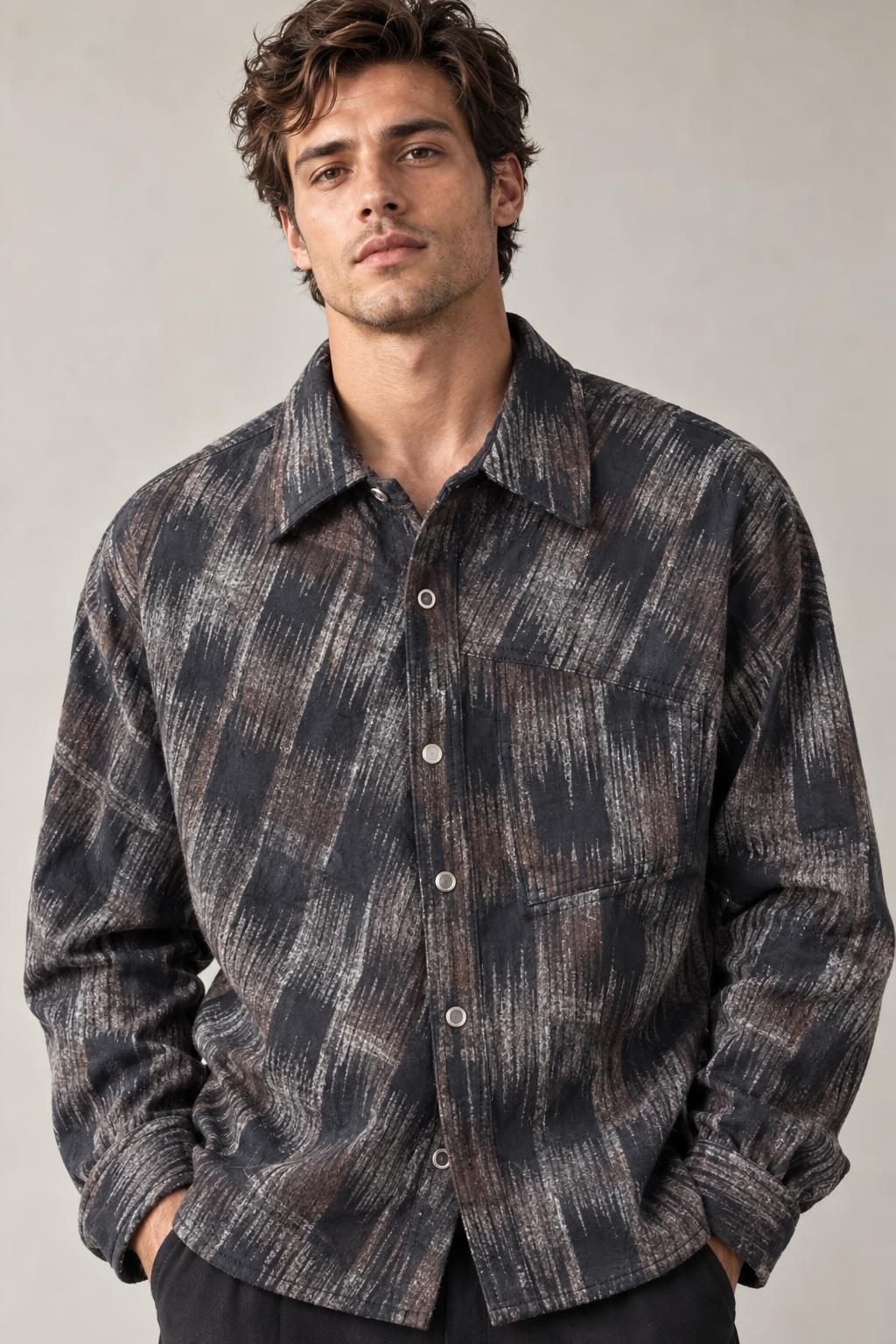 Camicia fantasia scura