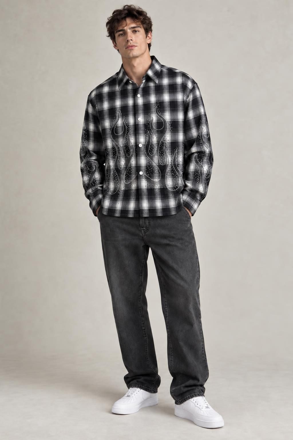 Camicia Check Strass