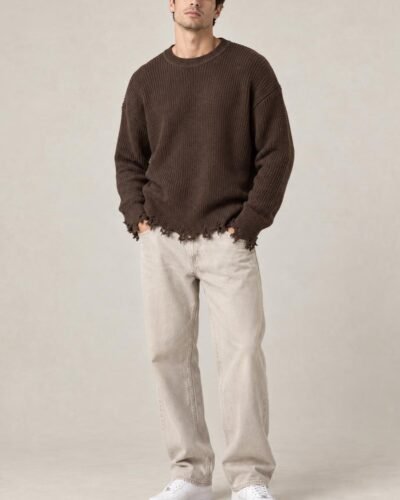 Maglione marrone oversize