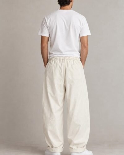 Pantaloni ampi beige