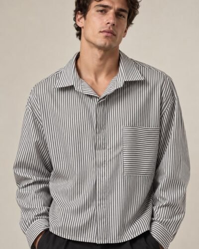 Camicia Cropped Over Rigata