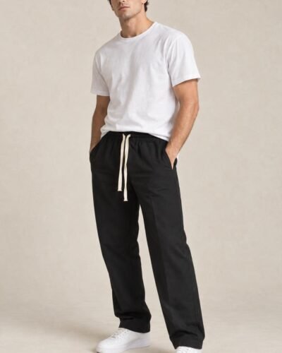 Pantaloni neri con coulisse