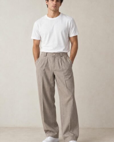 Pantaloni beige eleganti