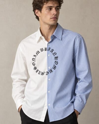 Camicia bicolore con stampa