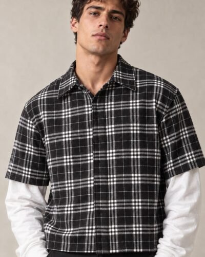 Camicia quadri croppata