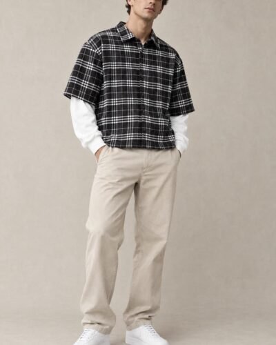 Camicia quadri croppata
