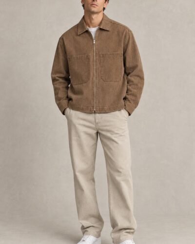 Giacca in cotone marrone