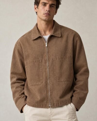 Giacca in cotone marrone