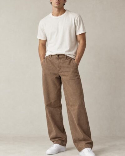 Pantaloni marroni in cotone