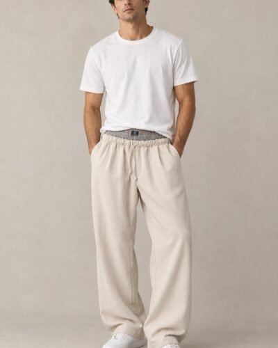Pantaloni beige ampi