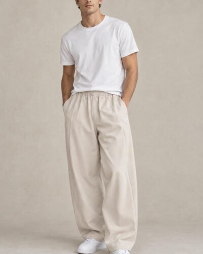 Pantaloni beige ampi