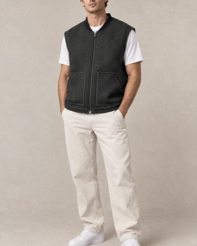 Gilet in lana zippato