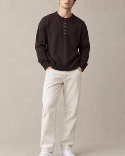 Maglione marrone in lana